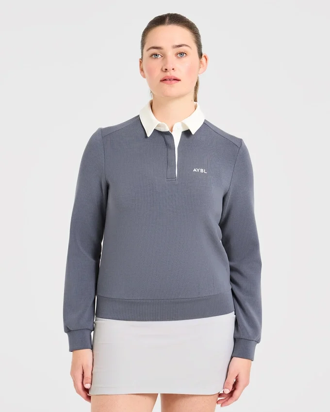 Signature-Polo mit langen Ärmeln