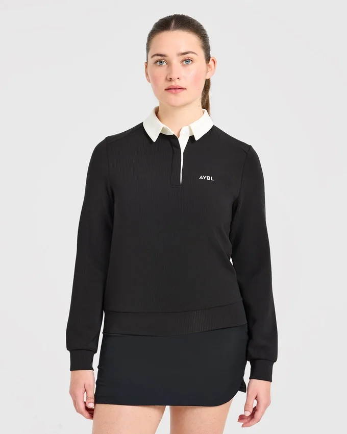 Signature-Polo mit langen Ärmeln