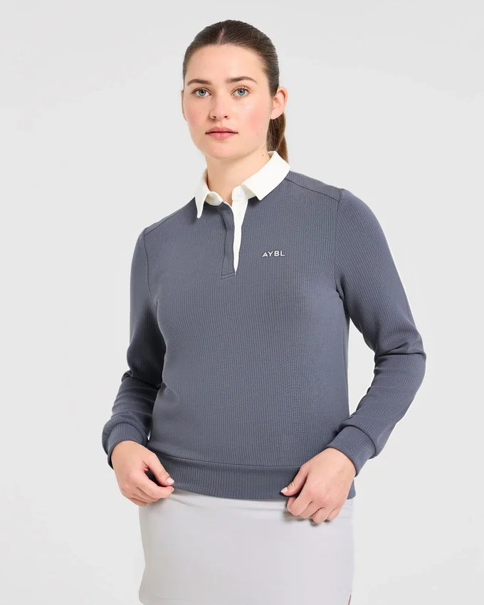 Signature-Polo mit langen Ärmeln