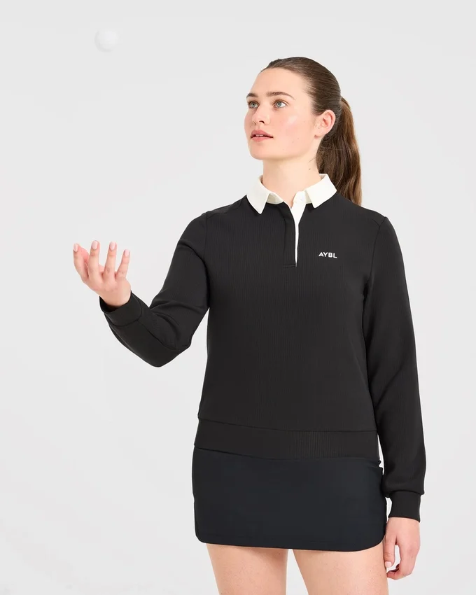 Signature-Polo mit langen Ärmeln