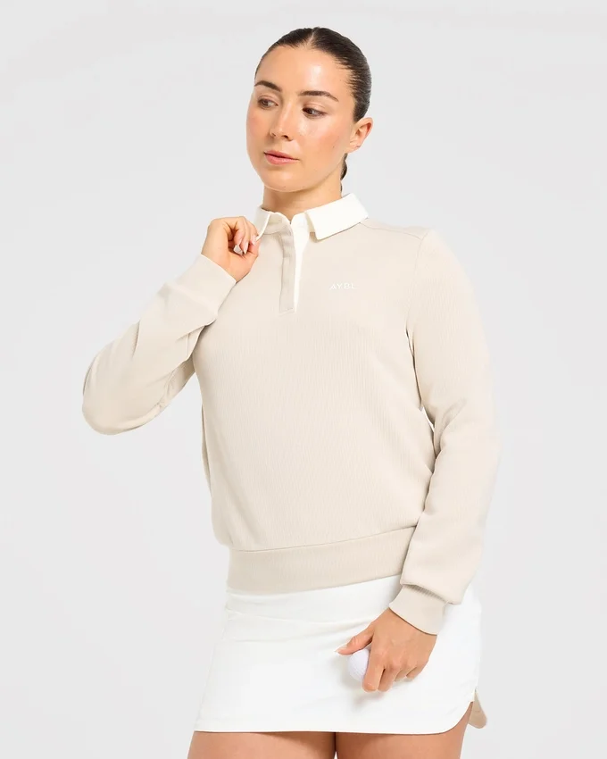 Signature-Polo mit langen Ärmeln