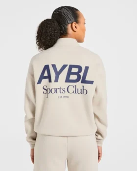 Sports Club Oversized-Pullover mit 1/4-Reißverschluss