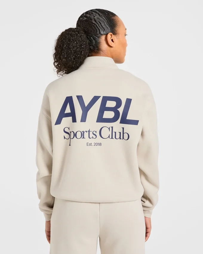 Sports Club Oversized-Pullover mit 1/4-Reißverschluss