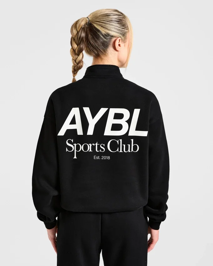 Sports Club Oversized-Pullover mit 1/4-Reißverschluss