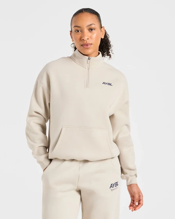 Sports Club Oversized-Pullover mit 1/4-Reißverschluss