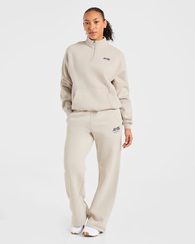 Sports Club Oversized-Pullover mit 1/4-Reißverschluss