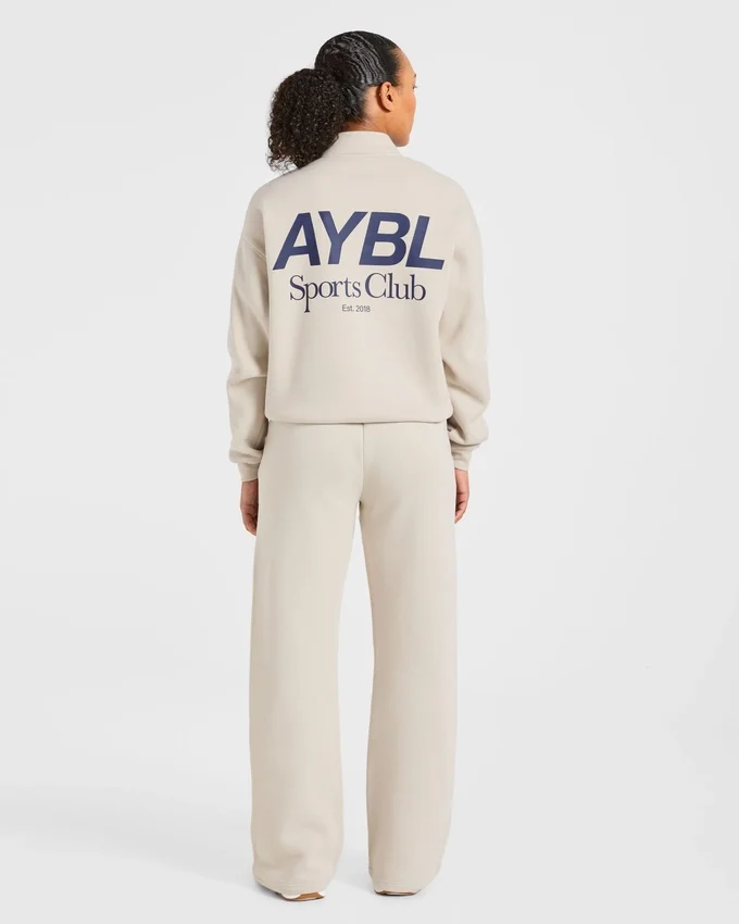 Sports Club Oversized-Pullover mit 1/4-Reißverschluss