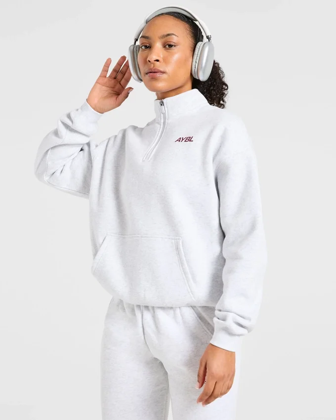 Sports Club Oversized-Pullover mit 1/4-Reißverschluss