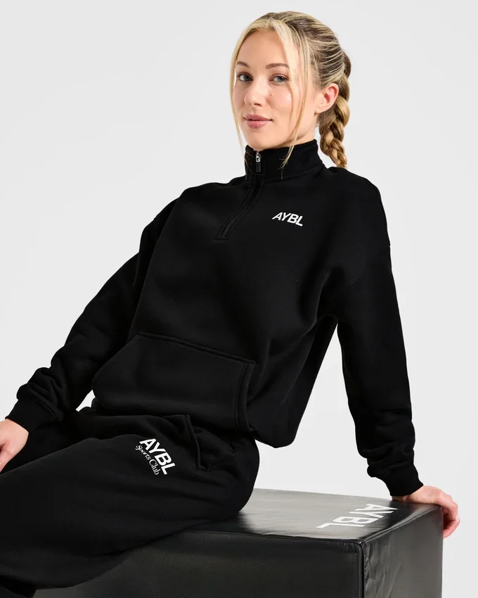 Sports Club Oversized-Pullover mit 1/4-Reißverschluss