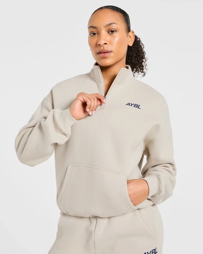 Sports Club Oversized-Pullover mit 1/4-Reißverschluss