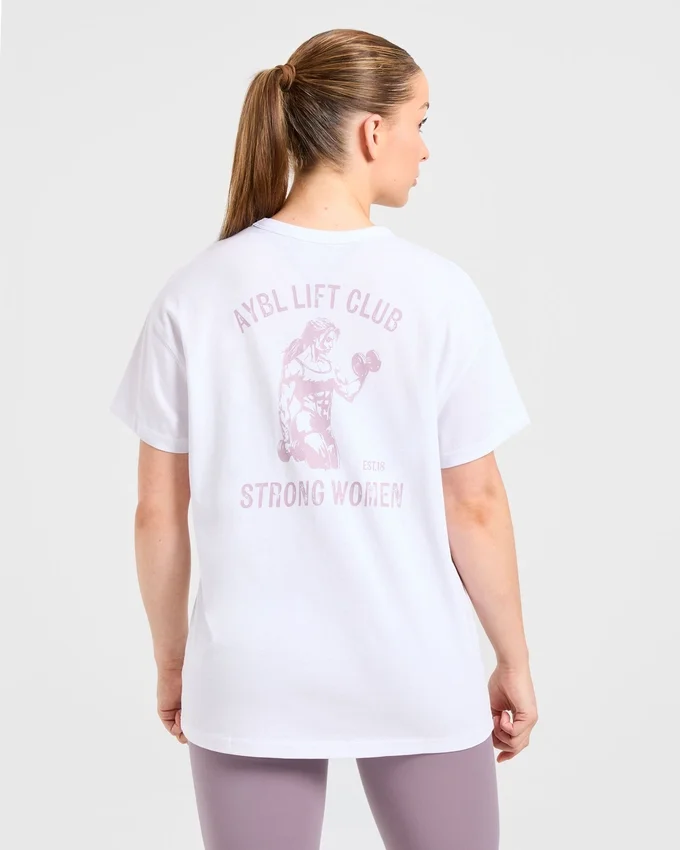 „Strong Women“ Oversize-T-Shirt mit Grafik