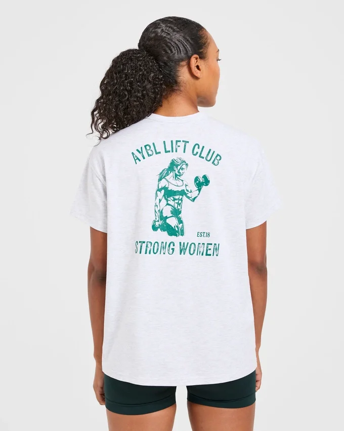 „Strong Women“ Oversize-T-Shirt mit Grafik