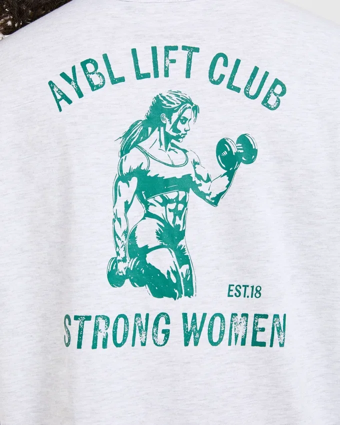 „Strong Women“ Oversize-T-Shirt mit Grafik