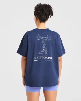 T-Shirt mit Power-Lifting-Illustration