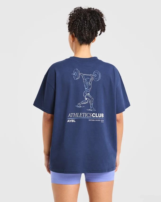 T-Shirt mit Power-Lifting-Illustration