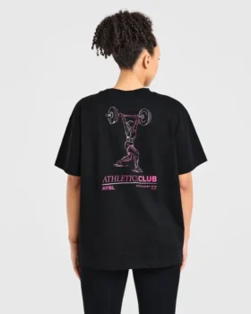 T-Shirt mit Power-Lifting-Illustration