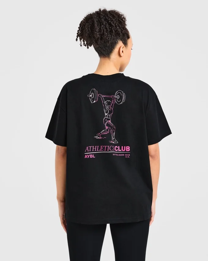 T-Shirt mit Power-Lifting-Illustration