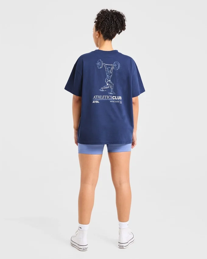 T-Shirt mit Power-Lifting-Illustration