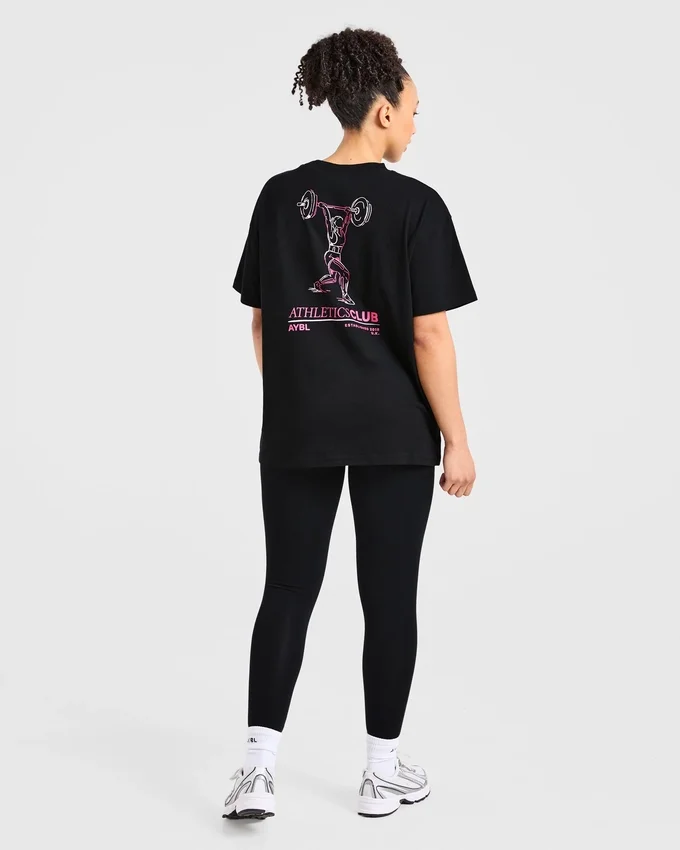 T-Shirt mit Power-Lifting-Illustration