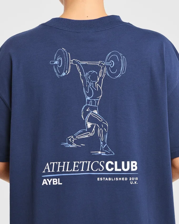 T-Shirt mit Power-Lifting-Illustration