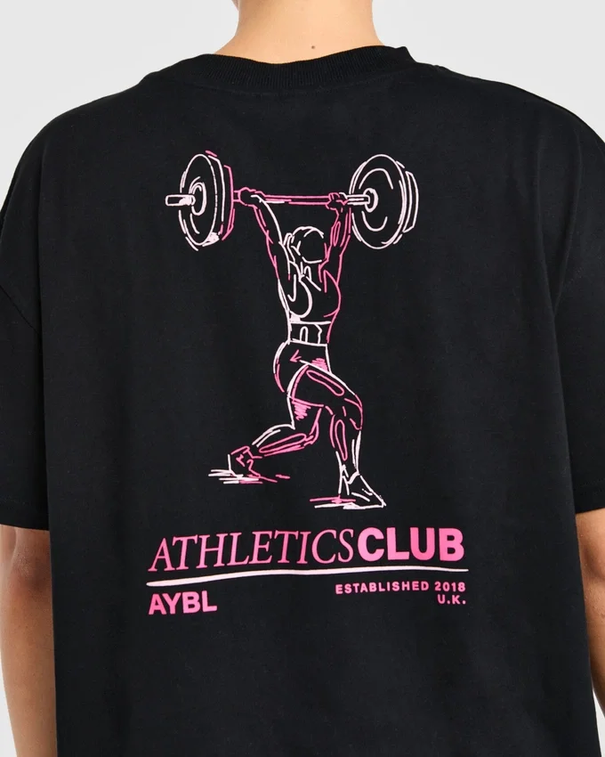 T-Shirt mit Power-Lifting-Illustration