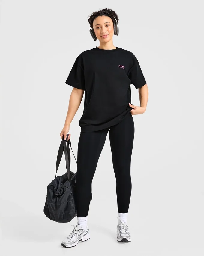 T-Shirt mit Power-Lifting-Illustration