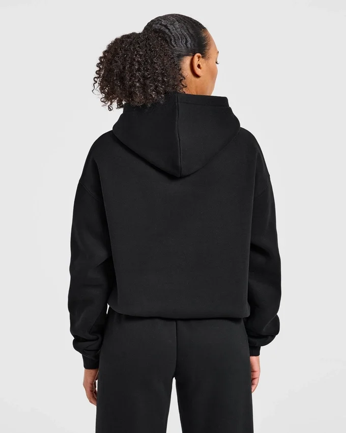Varsity-Applikation – Oversize-Hoodie