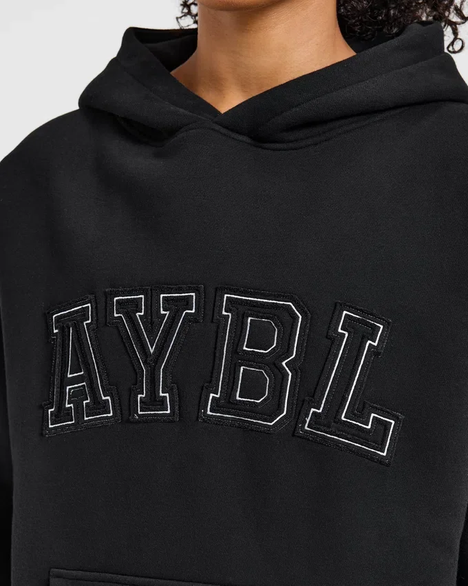 Varsity-Applikation – Oversize-Hoodie