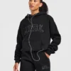Varsity-Applikation – Oversize-Hoodie