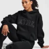Varsity-Applikation – Oversize-Hoodie