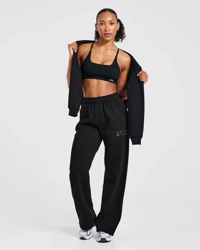 Varsity-Jogginghose mit Applikation, Oversize-Passform und geradem Bein