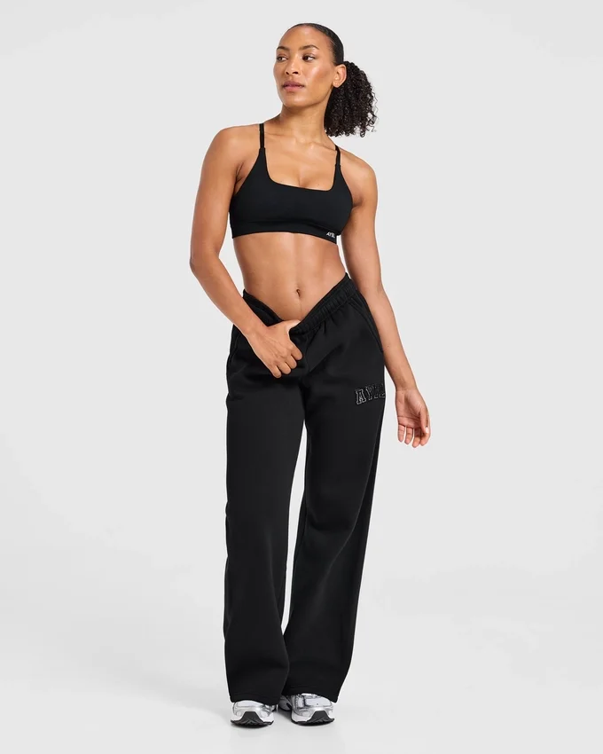 Varsity-Jogginghose mit Applikation, Oversize-Passform und geradem Bein