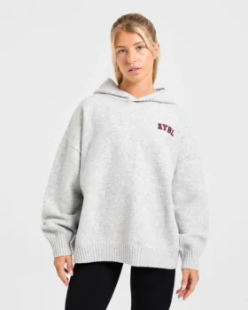 Varsity Minimal Logo Oversize-Strick-Hoodie
