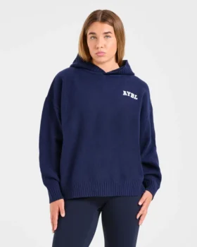 Varsity Minimal Logo Oversize-Strick-Hoodie
