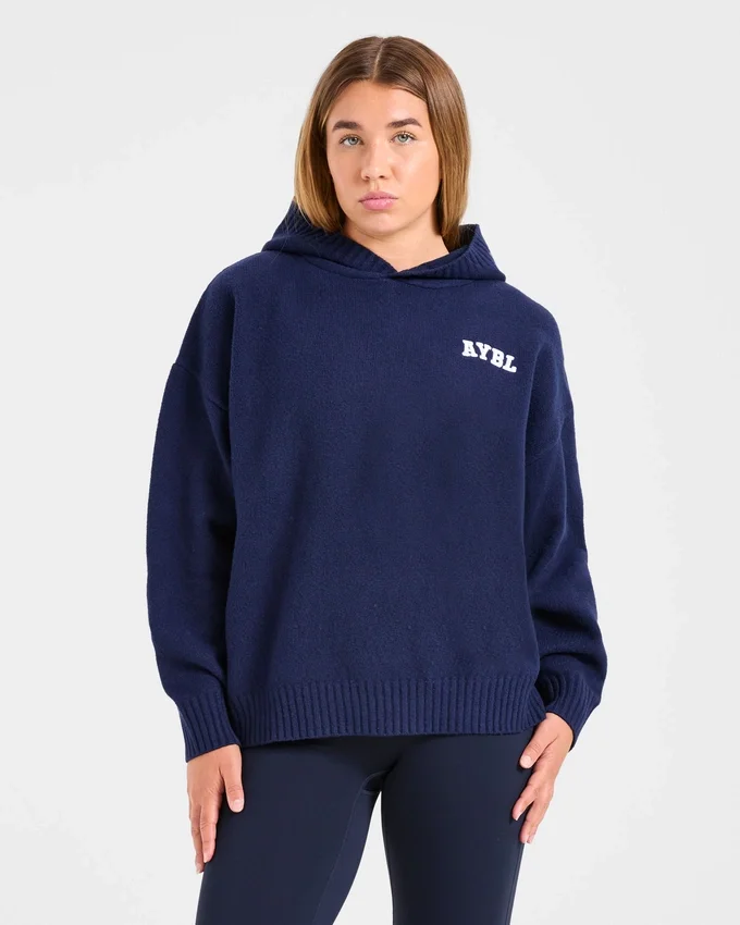 Varsity Minimal Logo Oversize-Strick-Hoodie