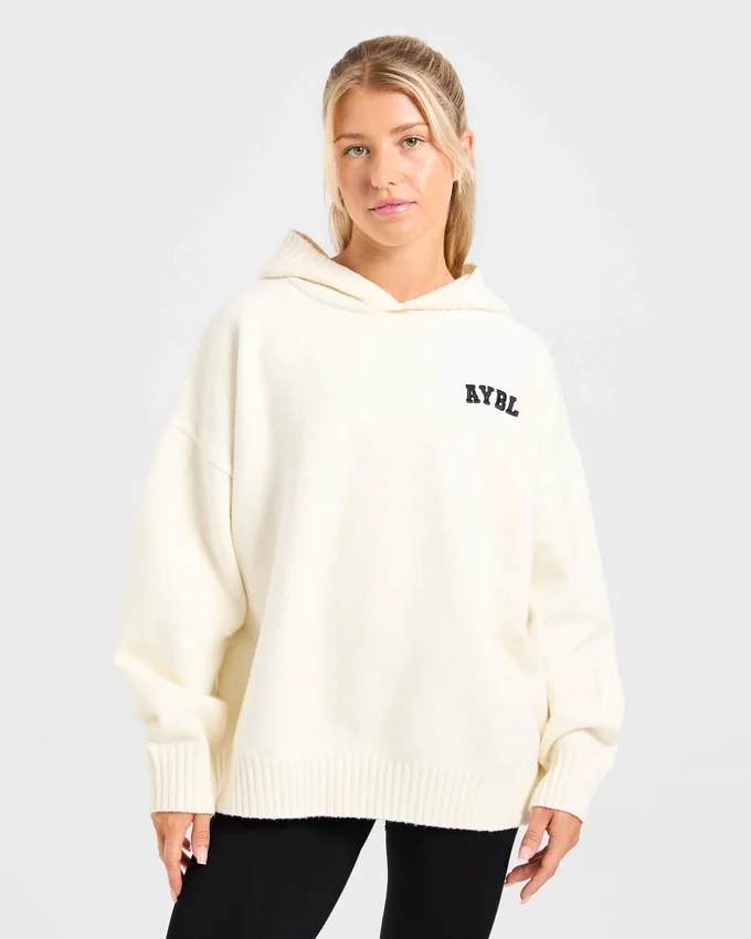 Varsity Minimal Logo Oversize-Strick-Hoodie