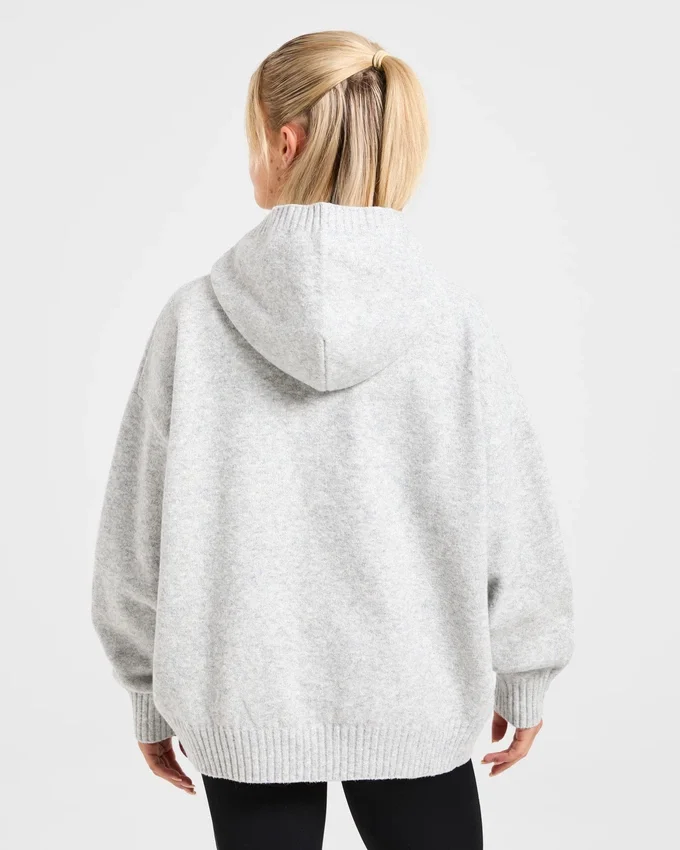 Varsity Minimal Logo Oversize-Strick-Hoodie