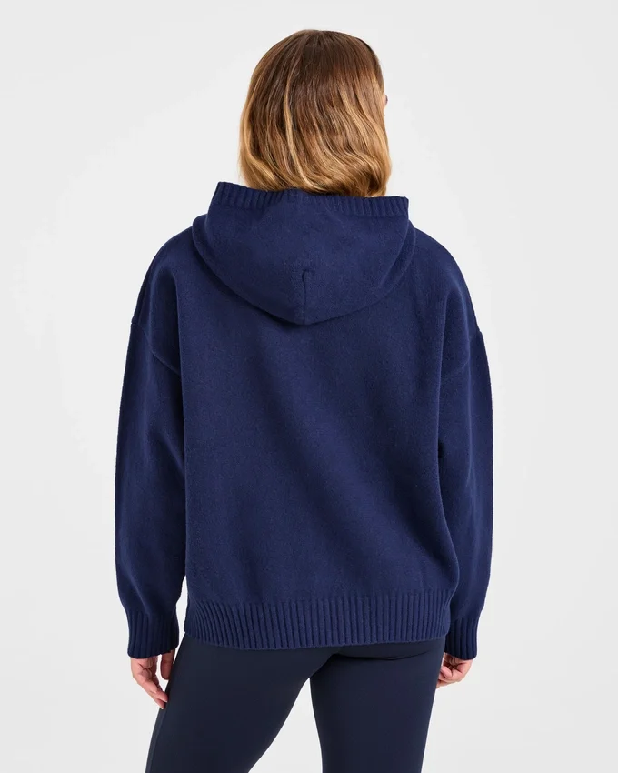 Varsity Minimal Logo Oversize-Strick-Hoodie