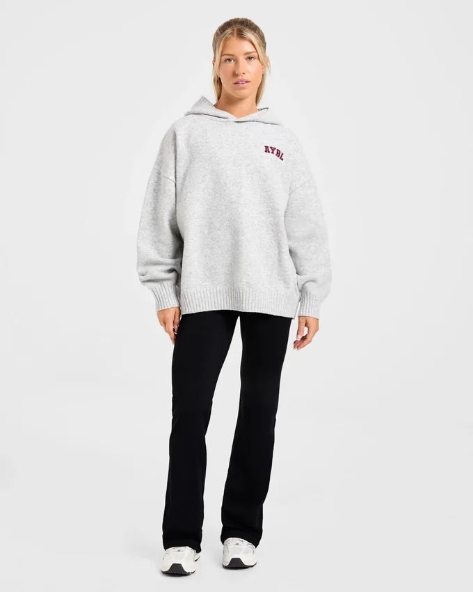 Varsity Minimal Logo Oversize-Strick-Hoodie