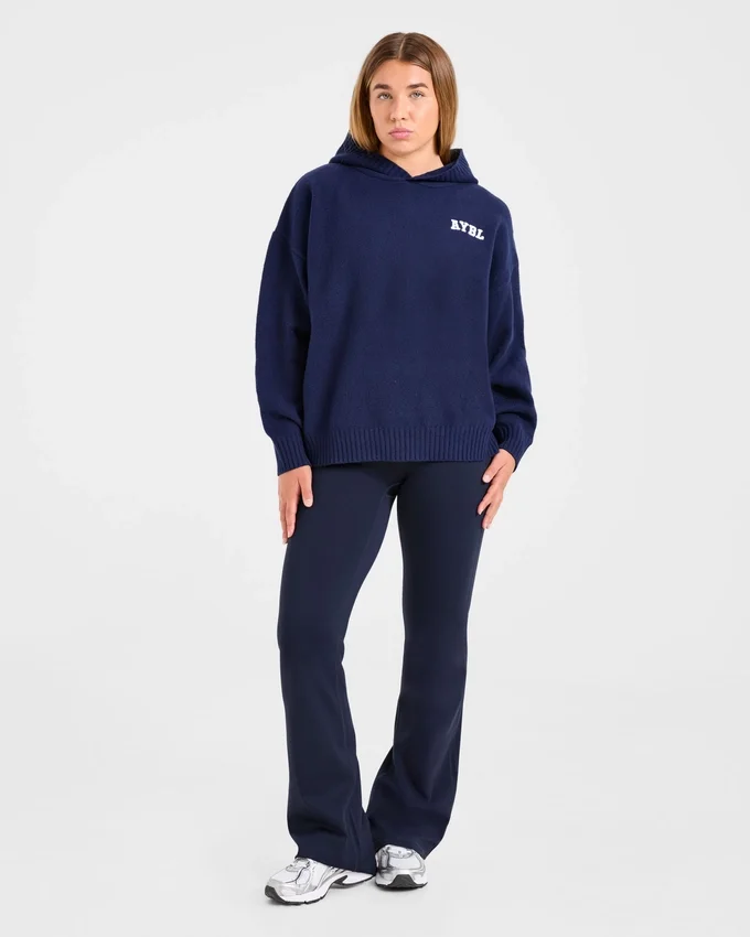 Varsity Minimal Logo Oversize-Strick-Hoodie