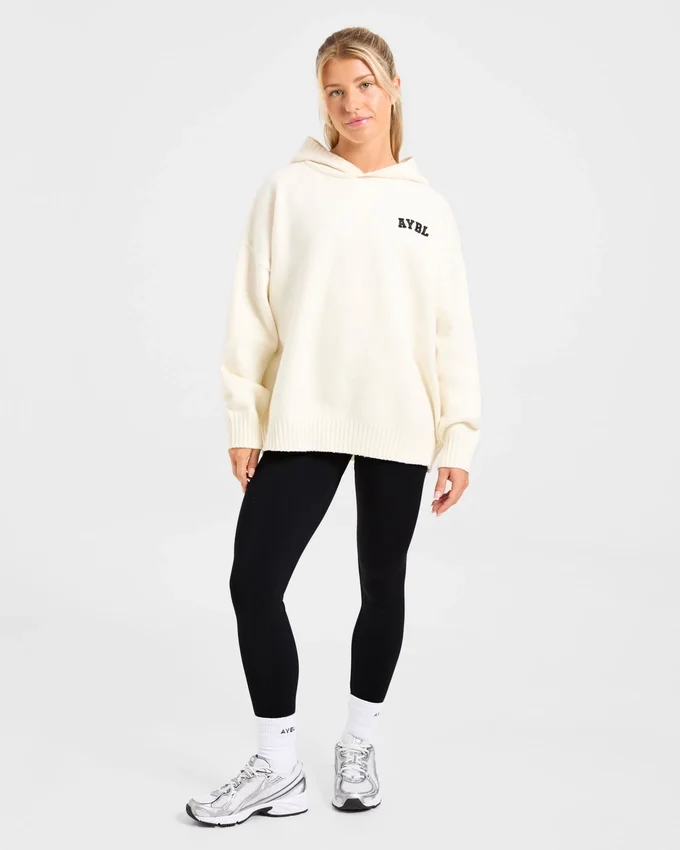 Varsity Minimal Logo Oversize-Strick-Hoodie