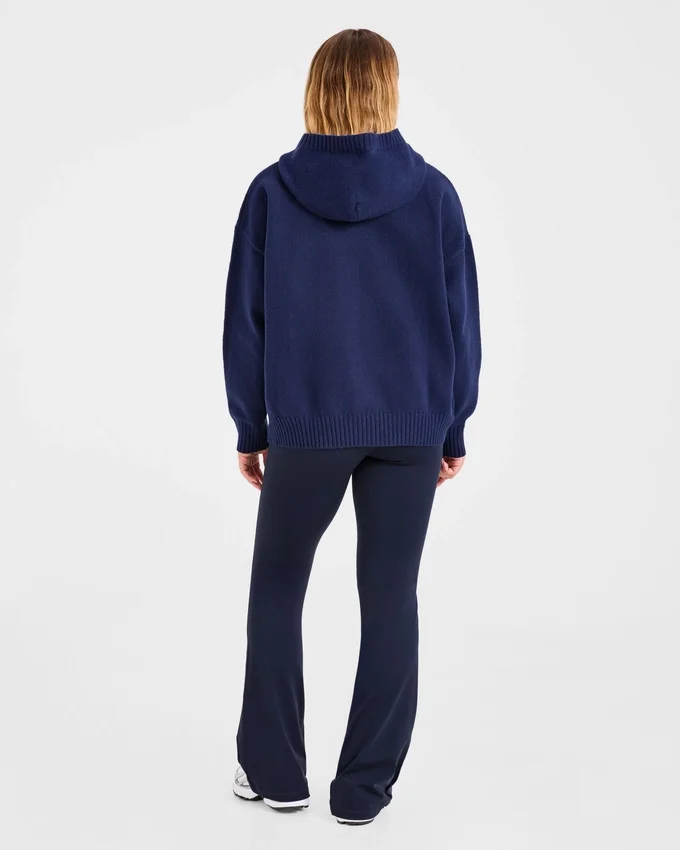 Varsity Minimal Logo Oversize-Strick-Hoodie