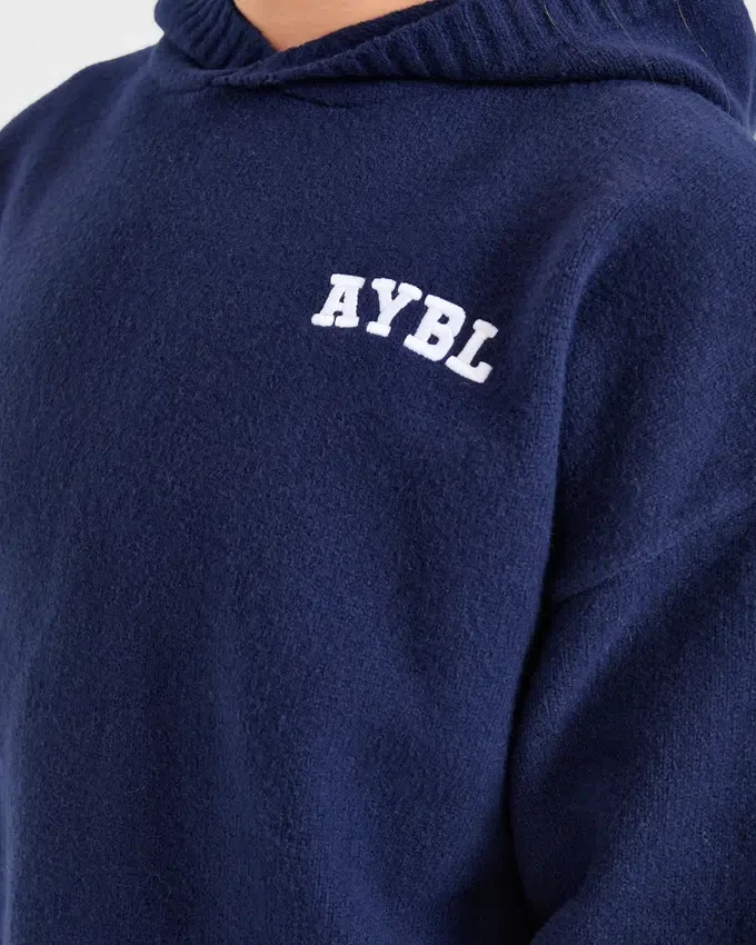 Varsity Minimal Logo Oversize-Strick-Hoodie