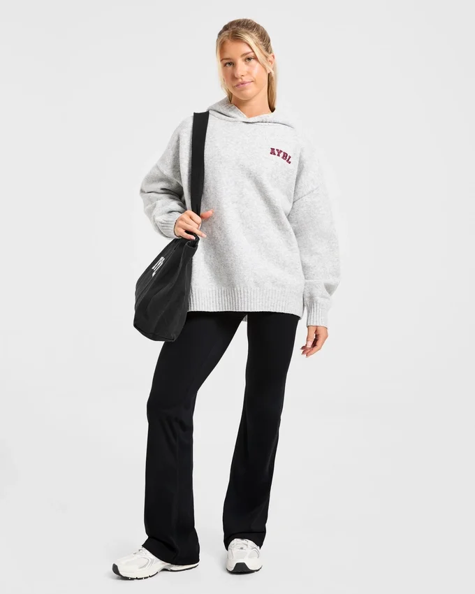 Varsity Minimal Logo Oversize-Strick-Hoodie