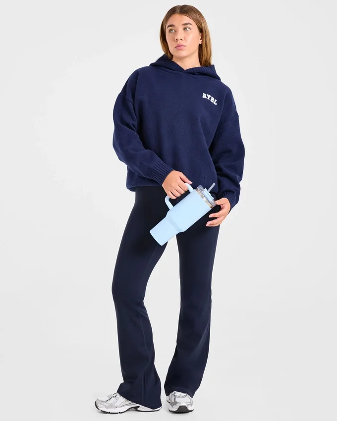 Varsity Minimal Logo Oversize-Strick-Hoodie