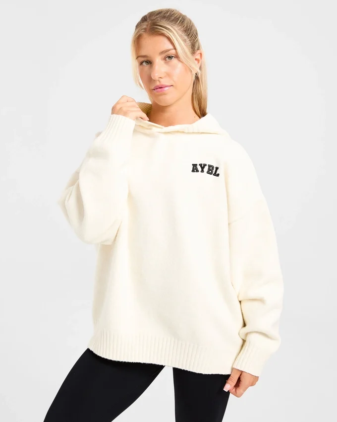Varsity Minimal Logo Oversize-Strick-Hoodie