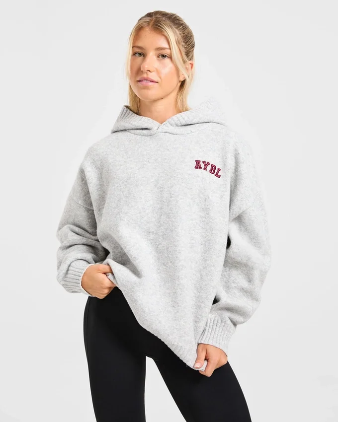 Varsity Minimal Logo Oversize-Strick-Hoodie