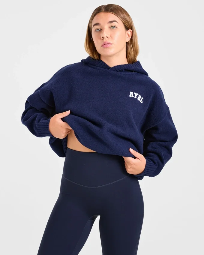 Varsity Minimal Logo Oversize-Strick-Hoodie