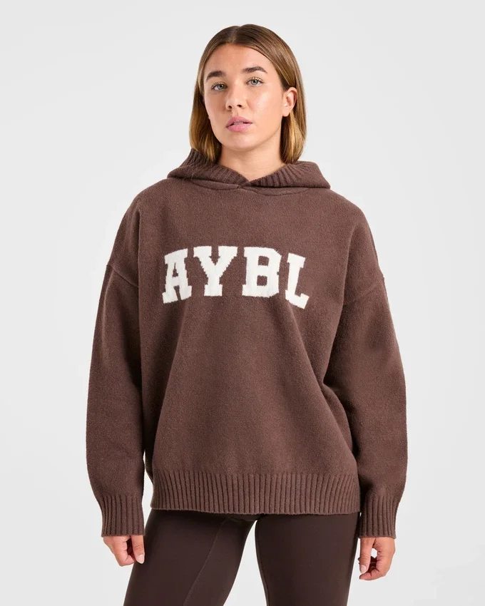 Varsity Oversize-Strick-Hoodie
