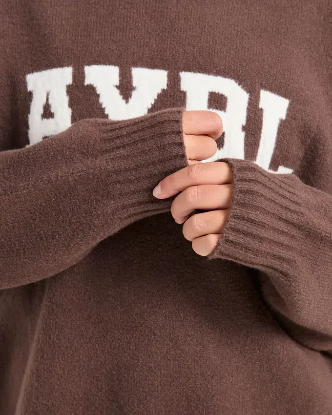 Varsity Oversize-Strick-Hoodie